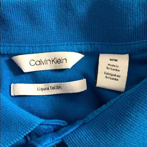 Medium Blue Liquid Touch Calvin Klein Polo - Picture 4 of 4